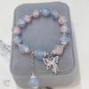 Floral Butterfly Glass Beaded Bracelet: Perfect Gift for Friends, Students, and Girls