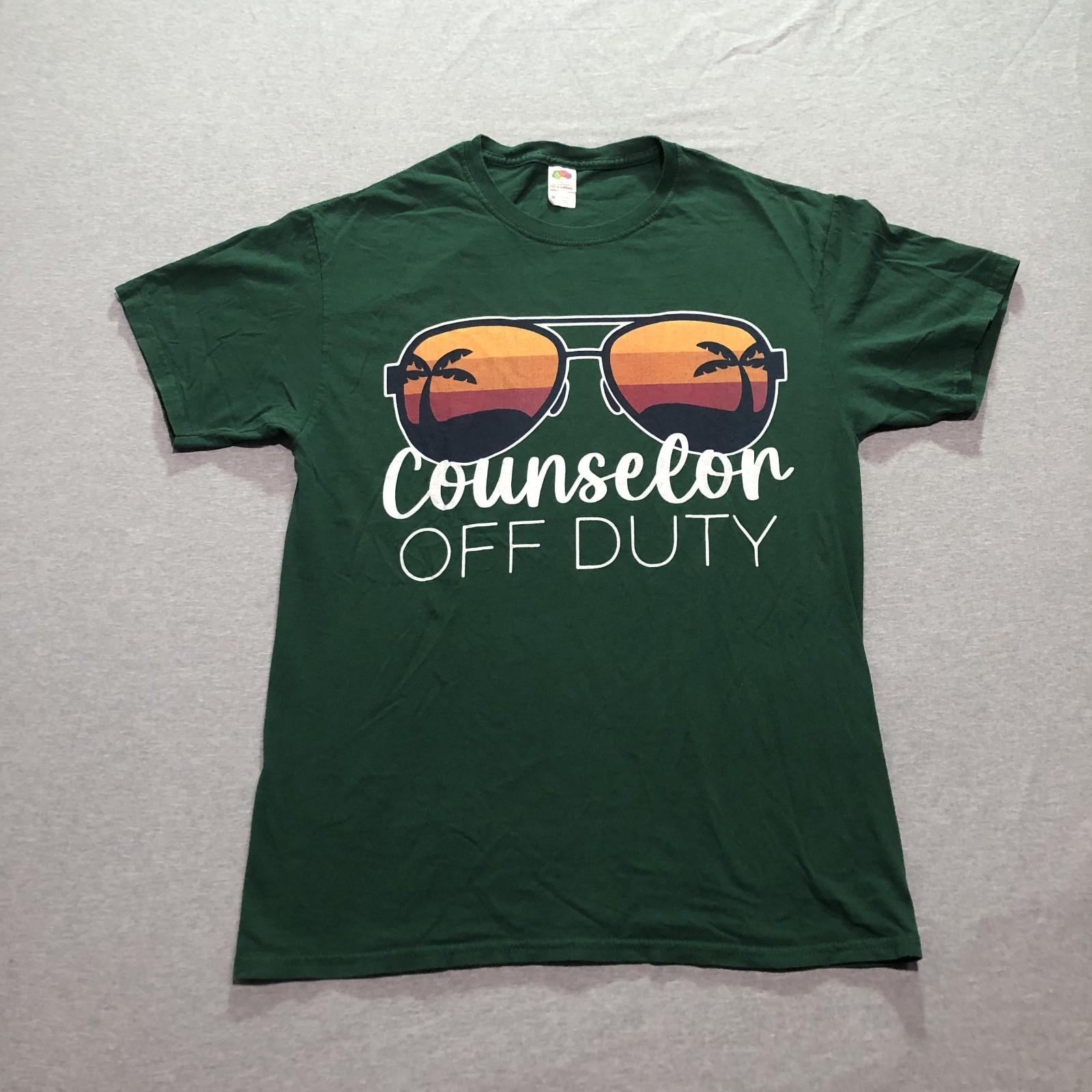 Counselor Off Duty T Shirt Women s M Coastal Shades Hippie Lounge Indie Green S