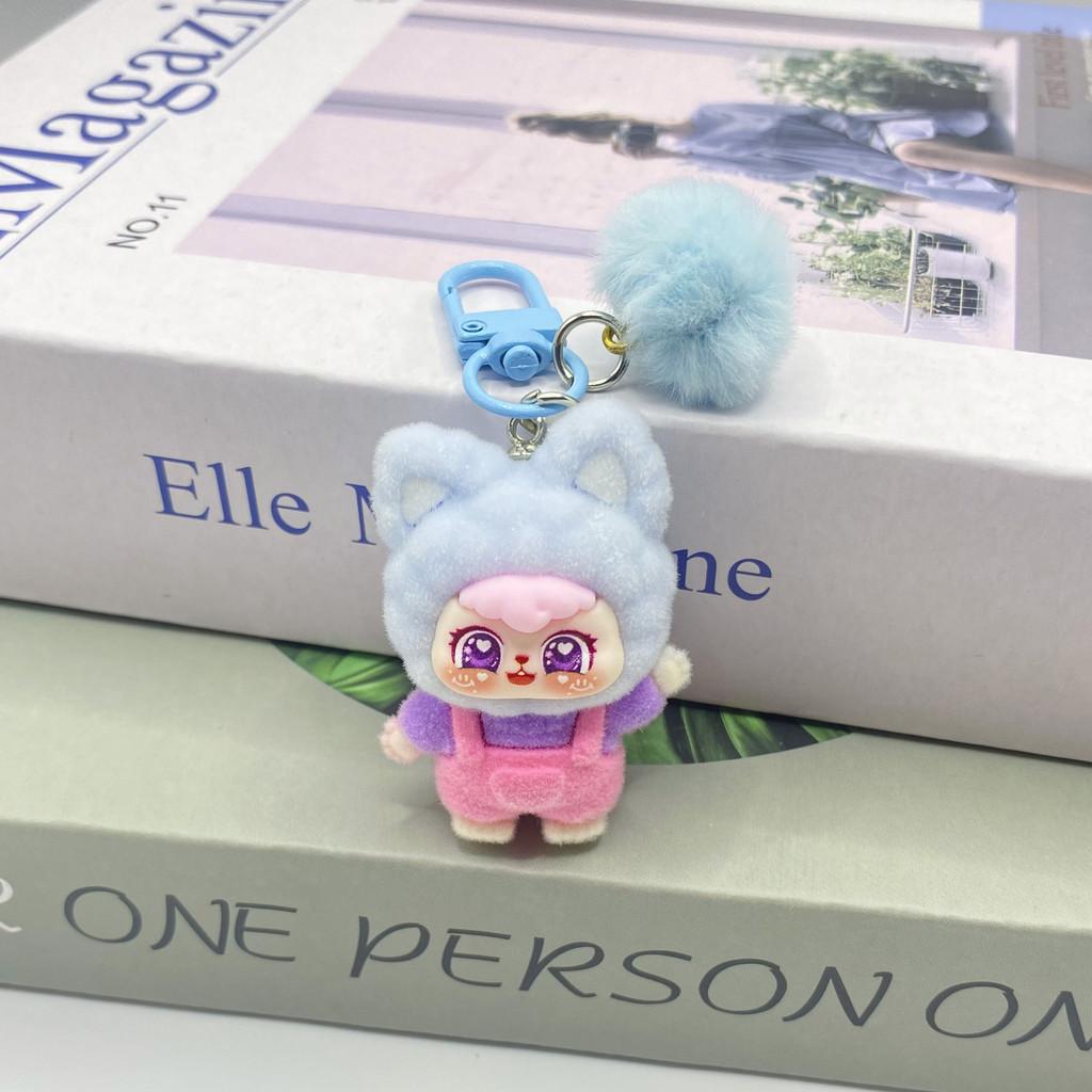Lucky Cat Keychain Plush Toy With Handwave Design For Gift And Decor