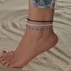3-piece Set of Bohemian Style Colorful Rice Beads with Multiple Layered Women's Ankles