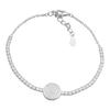 Silver Bracelet with Cubic Zirconia, Product Weight 3.86 G (2186946)