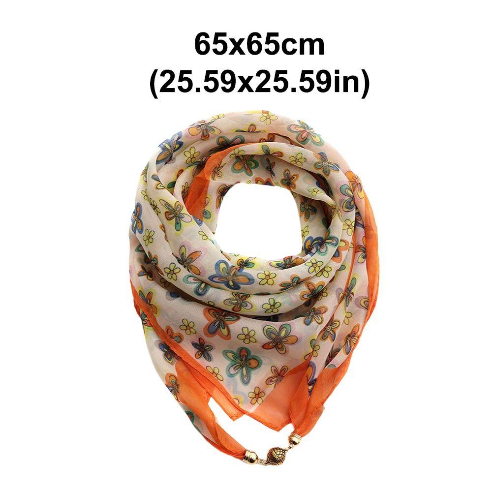 Luxury Women's Neck Scarf Chiffon Headscarf Fashion Square Scarf  Spring