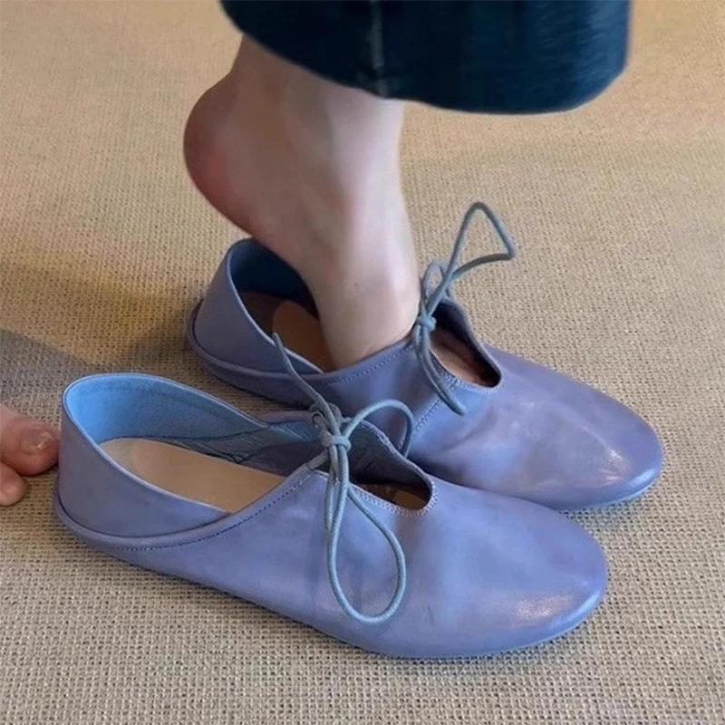 Women Flats Sandals Casual Loafers Shoes Sport Sneakers Woman Summer 2025 Brand Lace Up Leather Shoes Running Walking