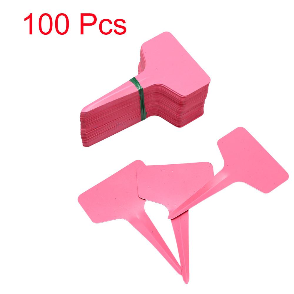 100PC Plastic Plant T-type Tags Markers Nursery Tray Garden Labels
