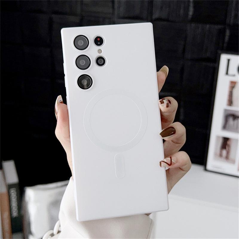 Samsung S25FE Magnetic Case with Frosted Metallic Finish, Anti-Drop Protection, Full Wrap for S25 Edge, S24 Ultra, and S23 Plus.