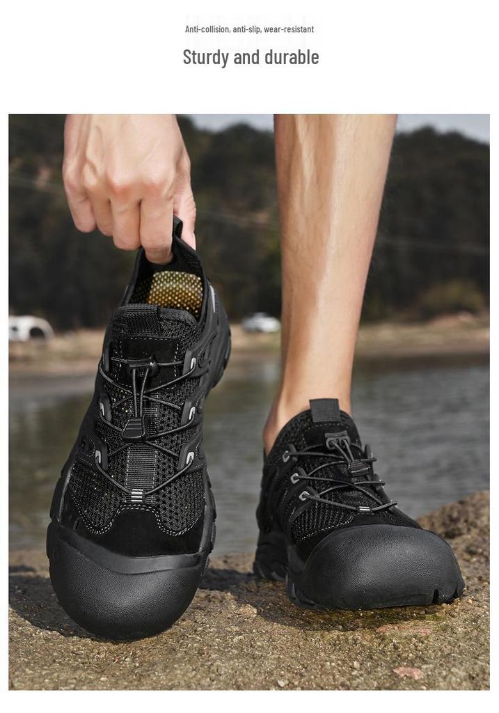 2025 Summer Mesh Men's Lightweight Outdoor Sports Shoes - Soft Sole, Casual, for Hiking and Water Crossing
