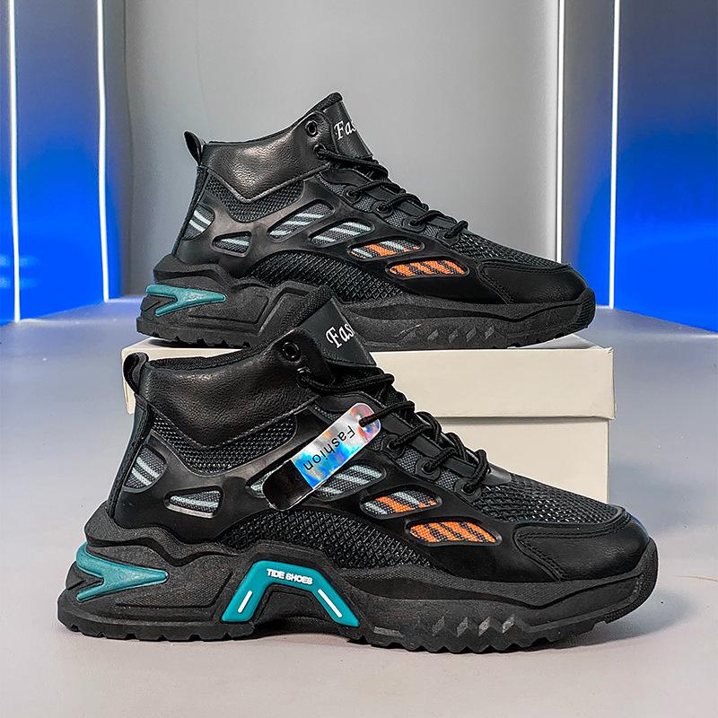 

2024 осінь нові високі спортивні чоловічі кросівки дихаючі та зручні повсякденні на товстій підошві зі збільшенням зросту спортивні кросівки для бігу тата кросівки 44