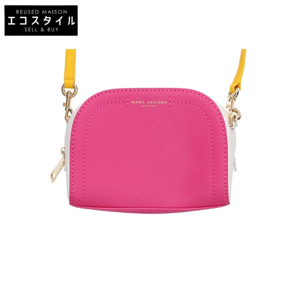 MARC JACOBS M0014220 Playbag Leather Crossbody Shoulder bag Pink/White/YellowUsed