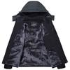 KEFITEVD Winter Mountain Windproof and Warm Jacket for and Gray and Size L Men's Parka, Fleece-Lined Mountaineering, Camping, Fishing, Black, (JP)