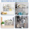 Stainless Steel Chopsticks Holder Kitchen Storage Shelf Spoon Fork Cutlery Holder Tableware Draining Rack Chopsticks Organizer