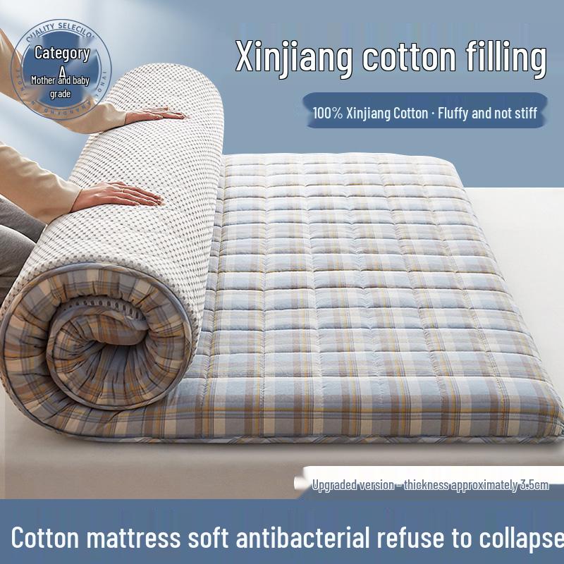 Soft Xinjiang Cotton Mattress Pad for Home or Dorm - Single/Double