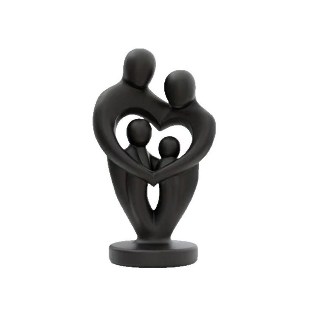 3D Printed Abstract Family Sculpture Plastic Modern Minimalist Figure Statue Unique Couple Embracing Sculpture Living Room Decor
