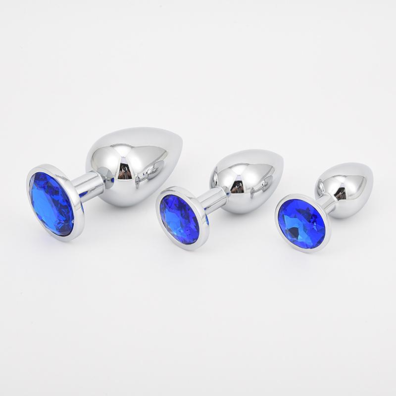 Anal Plug 3 Sizes Colored Crystal Stainless Steel Butt Plug For Women Stimulator Anal Sex Toys For Couples Prostate Massager