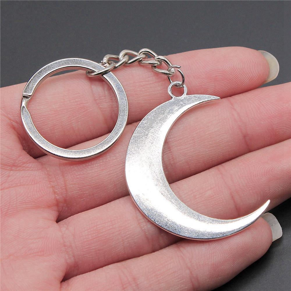 28mm Key Ring Star Pentagram Moon Minimalist Jewelry Components QY043