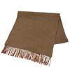 Great Scarf Recto Verso Logo Embroidered Fringe Brown Cashmere Mens Used