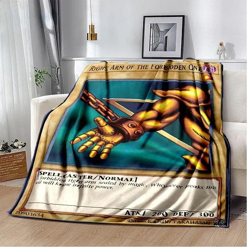 Anime Yu Gi Oh Card Throw Blanket Blue Eyes White Dragon Anime Cartoon Soft Plush Blanket Bedroom Bedspread Home Decor