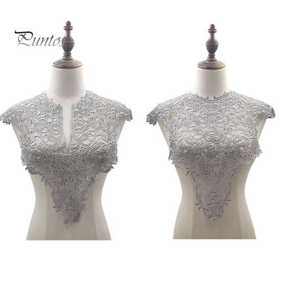 Spetsar Fake Collar Brodered Corsage Hollow Design Stora Blommor Avtagbar Fram/Back Krage Spets Applikation Kvinnlig Charm för syaffär
