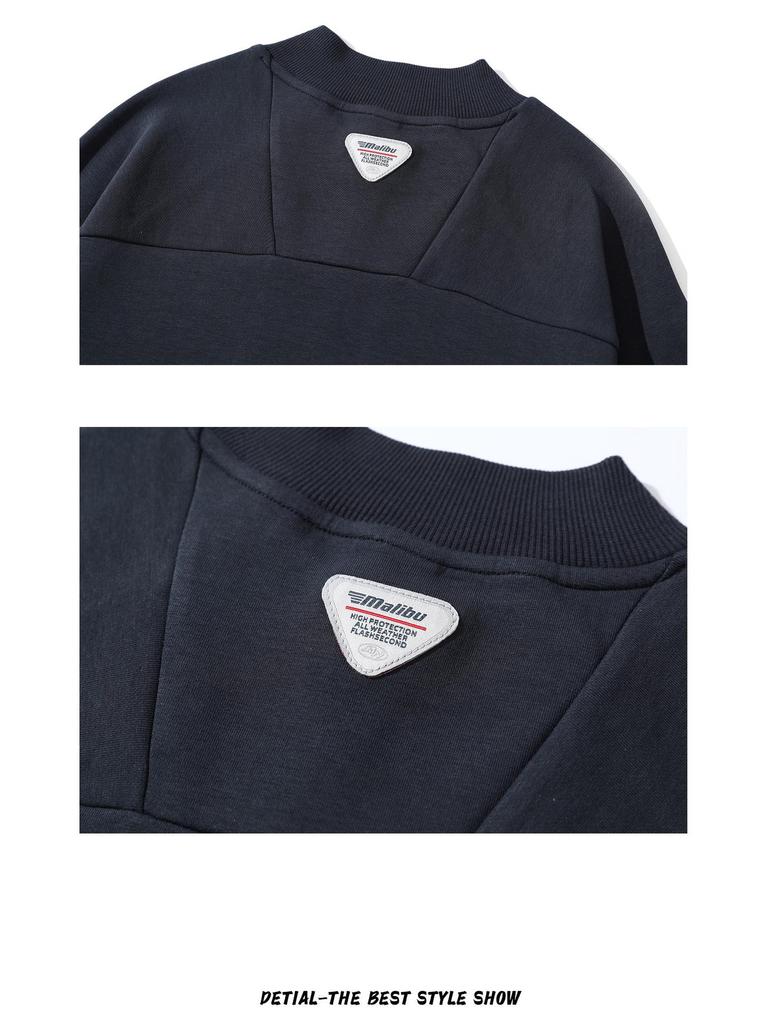 Royal Blue Men's Half-Zip Loose Casual Hoodie (Spring/Autumn)