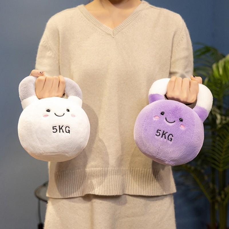Plush Dumbbell Kettlebell Toys Sports Equipment Stuffed Doll Gift Decoration