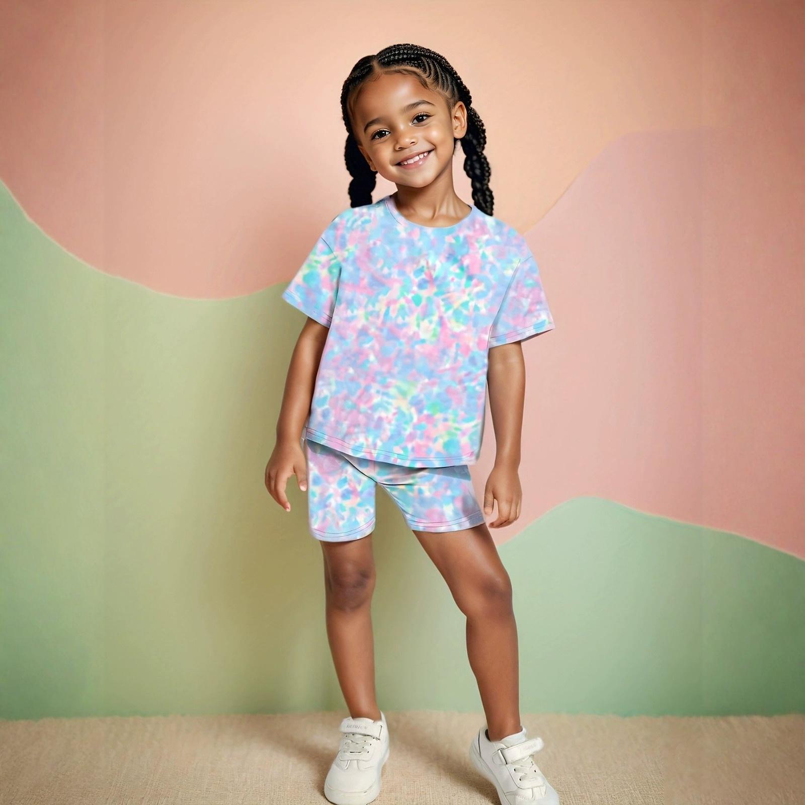 

Детский повседневный стильный комплект из двух предметов с расклешенными леггинсами 8