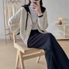 Autumn and Winter New Thickened Jacket Woolen Hooded Knitted Cardigan Women's Casual Versatile Color Matching Loose Women's Coat