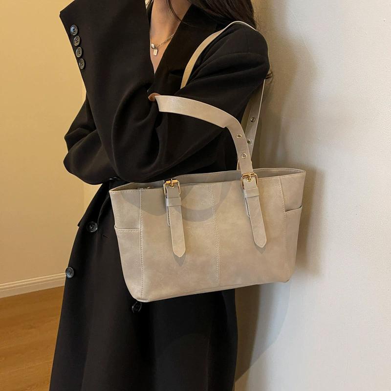 Mode Retro Damen PU Leder Schultertaschen Trend Lady Achseltasche Große Kapazität Damen Pendler Handtasche CLE