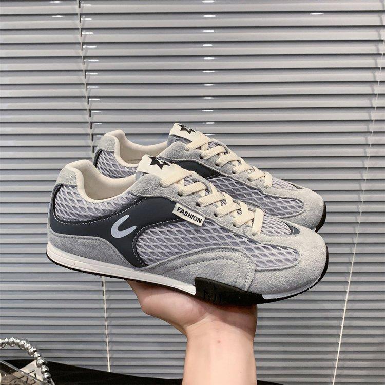 Retro Mesh Breathable Flat-bottomed German Training Shoes Women's 2025 Summer New Color Matching Casual Sports Shoes Versatile Board Shoes Women