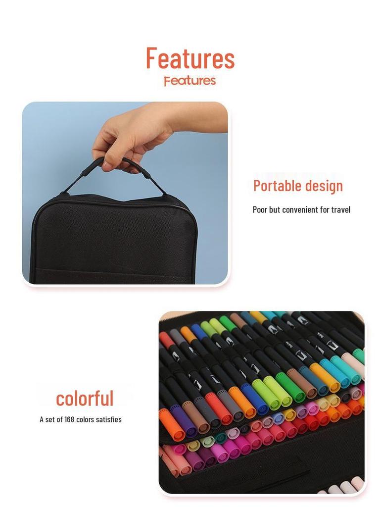 Dual-Tip Washable Watercolor Fineliner Set for Kids - Soft Tip Art Pens
