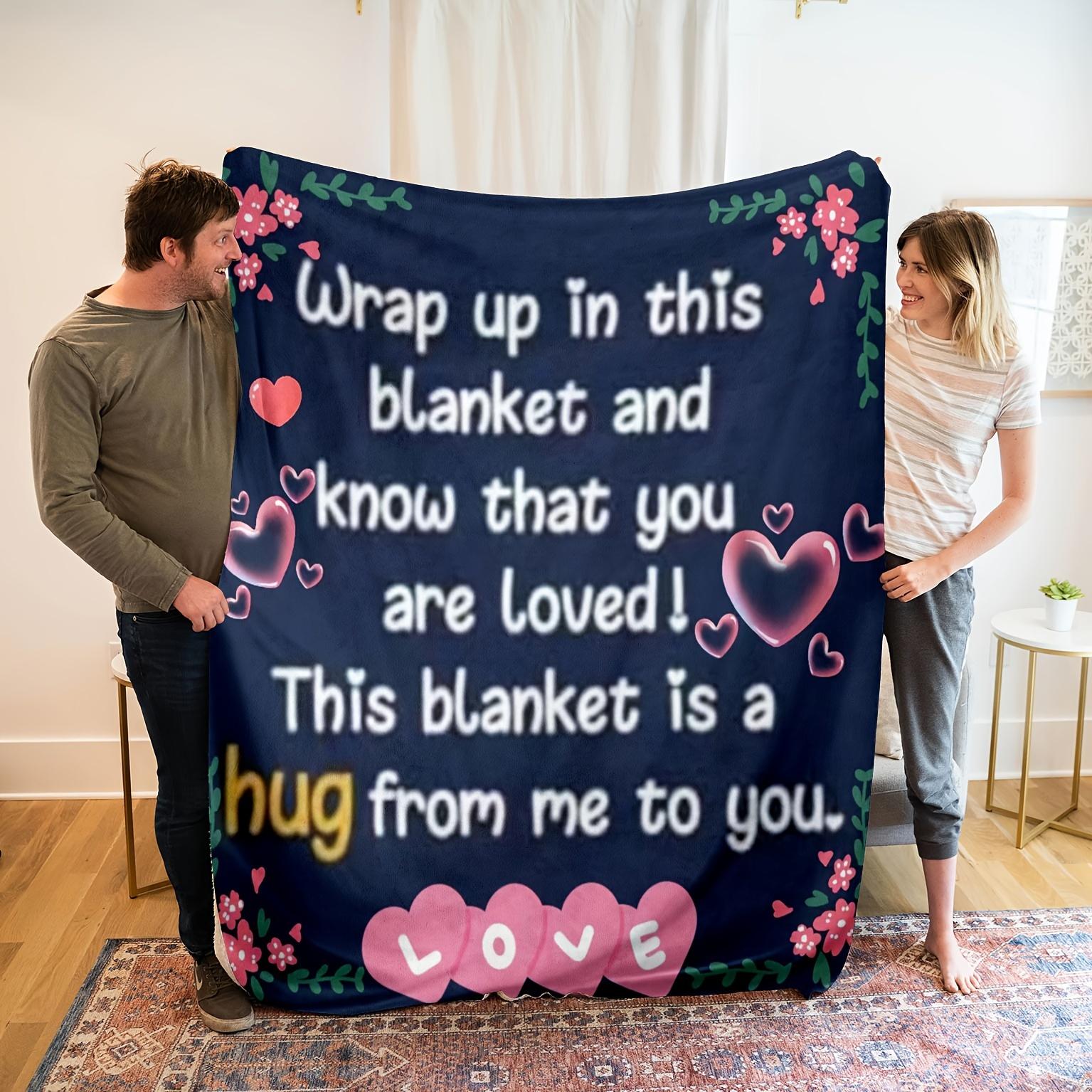 

Love Message Fleece Blanket Hug From Me To You Soft Cozy Throw Home Decor for Living Room or Bedroom Gift for Valentine s Day 70x100cm28x39in
