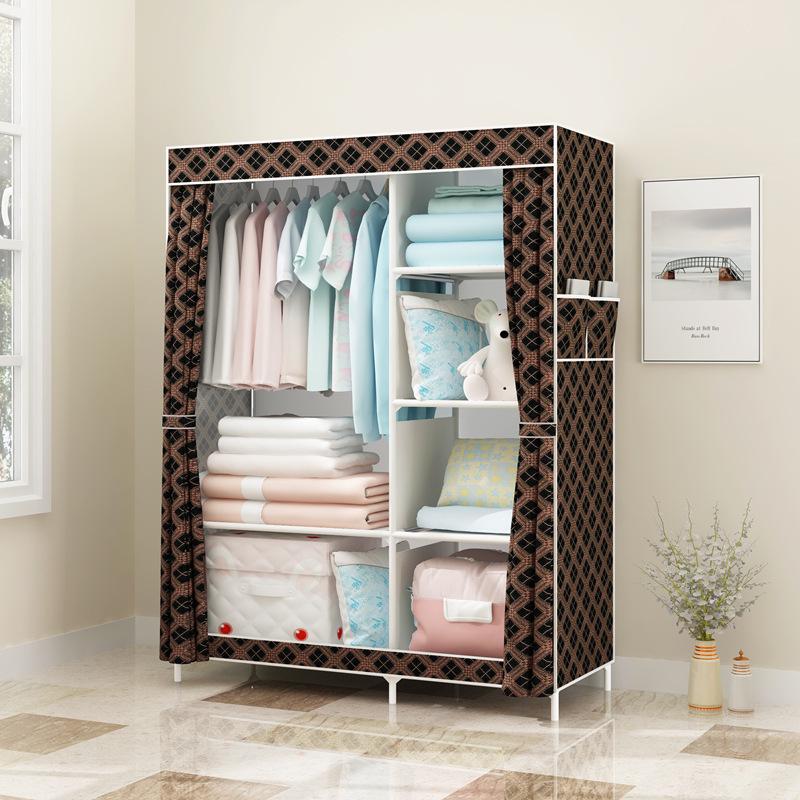 Foldable Fabric Wardrobe: Economical Storage Cabinet & Clothes Rack