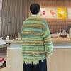 Unisex Gradient Striped Long-Sleeve Knit Cardigan – Autumn/Winter Casual Fashion