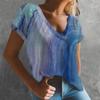 Womens T Shirt Ladies Summer Casual Loose V-Neck Short Sleeve Top T-Shirt