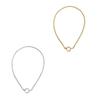 Simple Minimalist Choker Necklace Stainless Steel Collarbone Chain Circular Pendant Necklace  Gift