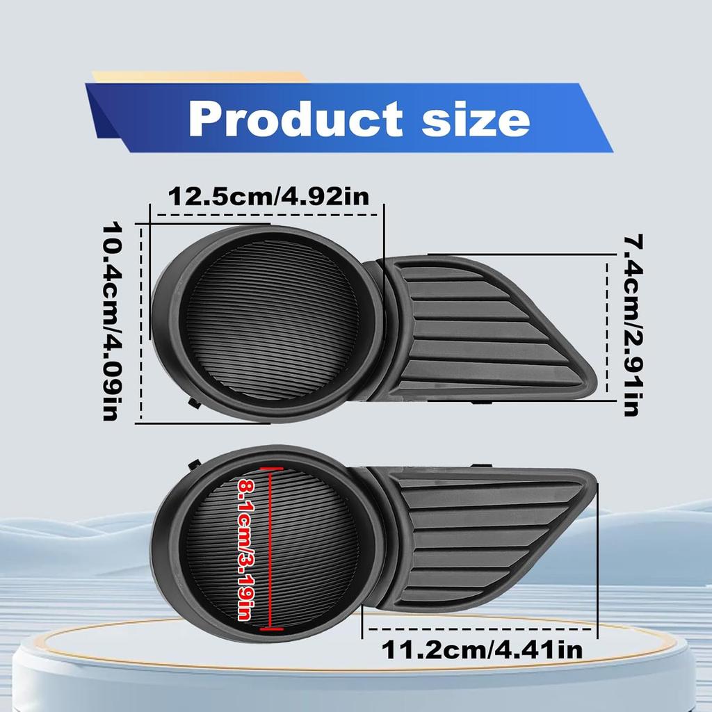 2PCS Front Bumper Fog Light Bezel Cover Compatible with 2011-2017 Sienna Driver and Passenger Side Fog Light Covers #5212708020 5212808020 TO1039169