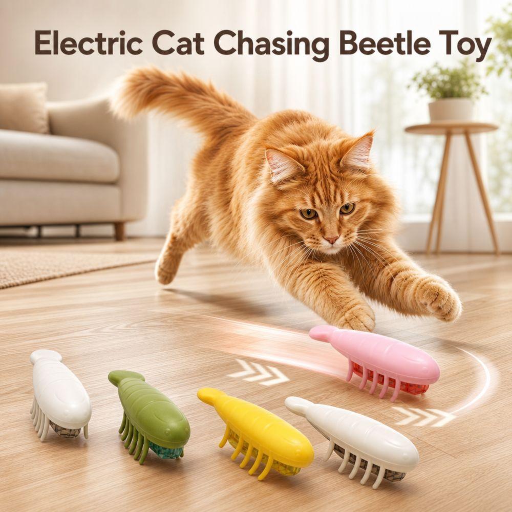 Juguete Eléctrico Interactivo para Gatos Persiguiendo Escarabajos Juguete de Insecto en Movimiento Juguete para Gatos Gatos Corriendo Jugando en Interiores