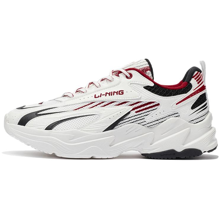 

Новые кроссовки LiNing Meteor с амортизацией, противоскользящие, износостойкие, с низким верхом, спортивные, повседневные, мужские, бело-черно-красные ARLS007-3 39.5