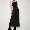 Premium Retro Mesh Printing Sleeveless Tube Top Suspender Dress Pure Desire Sexy Sleeveless Backless Hip-wrapped Long Dress