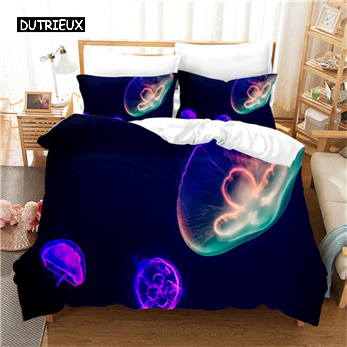 

Bedding Set Marine Life Pink Jellyfish Fashion Duvet Cover Set Bedroom Set Comfort Cover for Women Girls Kids Bedroom Decoration EU single(135x200cm)