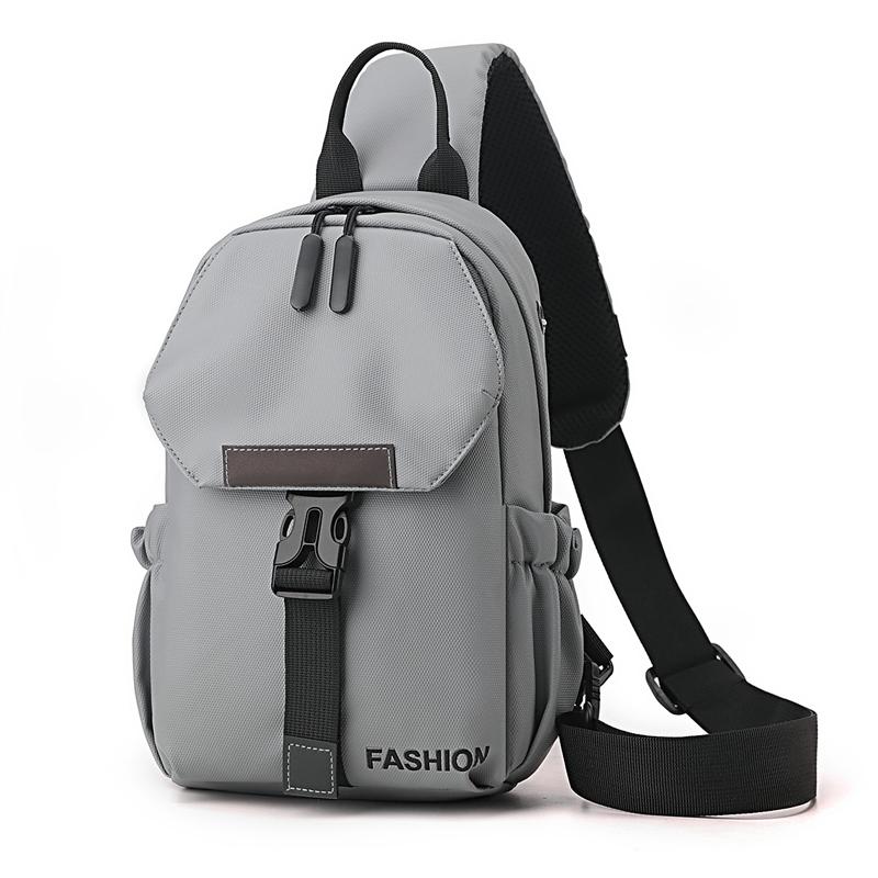 

Стильная сумка-мешок унисекс на грудь - модная нейлоновая сумка через плечо для повседневного использования Стильная нейлоновая сумка на плечо серый