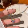 Colorful flower necklace women's year new popular niche sweet cool style personalized accessories collarbone chain jewelry