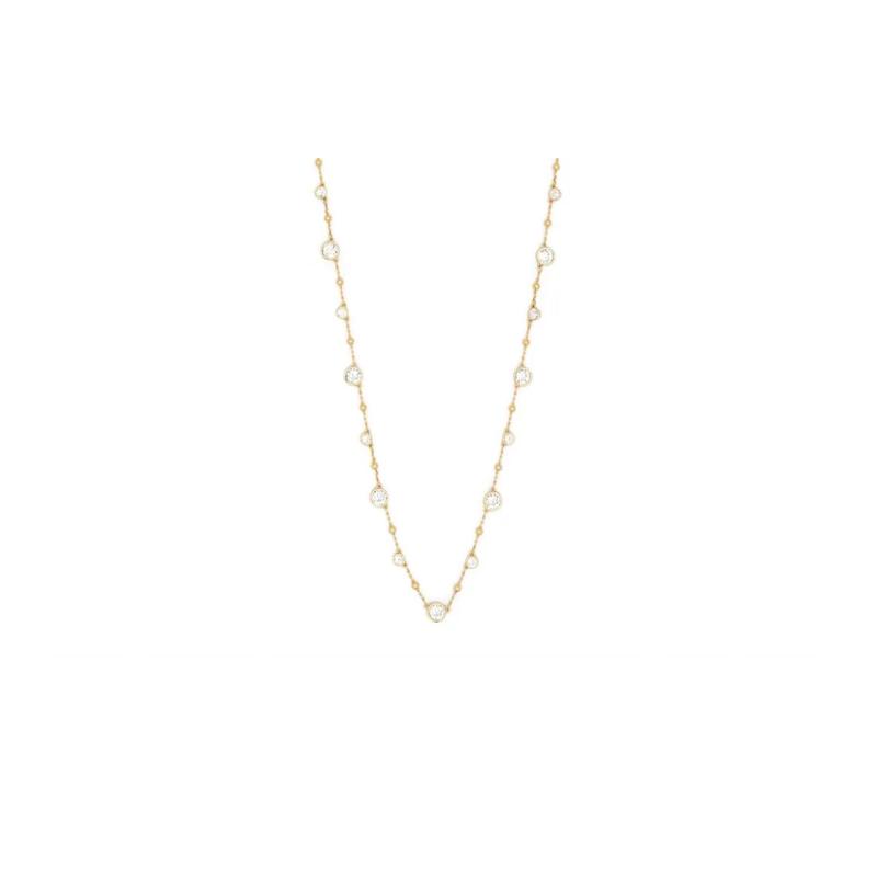 Swarovski Imber Scattered Design Thin Chain Metal Zircon Crystal Necklace Women's Gold 5680091