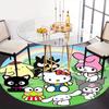 1pc Adorable Sanrio Family Printed Office Chair Carpet Round Rug Under The Table, Perfect for Living Room, Bedroom, Kitchen, Non-slip Floor Mat