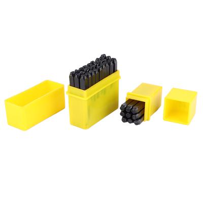 36-teiliges Set aus Kohlenstoffstahl, Zahlen-, Buchstaben- und Alphabet-Stanzwerkzeug, Metallstempel-Werkzeugsatz + Koffer