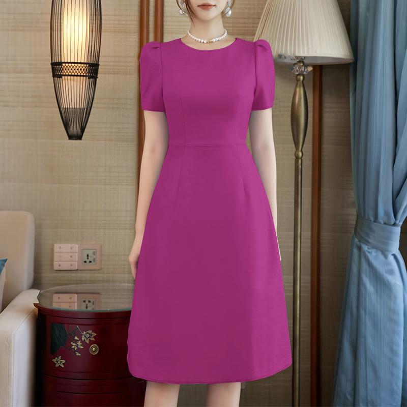 ZANZEA Women Summer Casual Round Neck Short Sleeve Dress