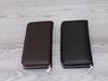 Men's Large Leather Clutch Wallet with Zip-Around Closure and Multi-Card Slots