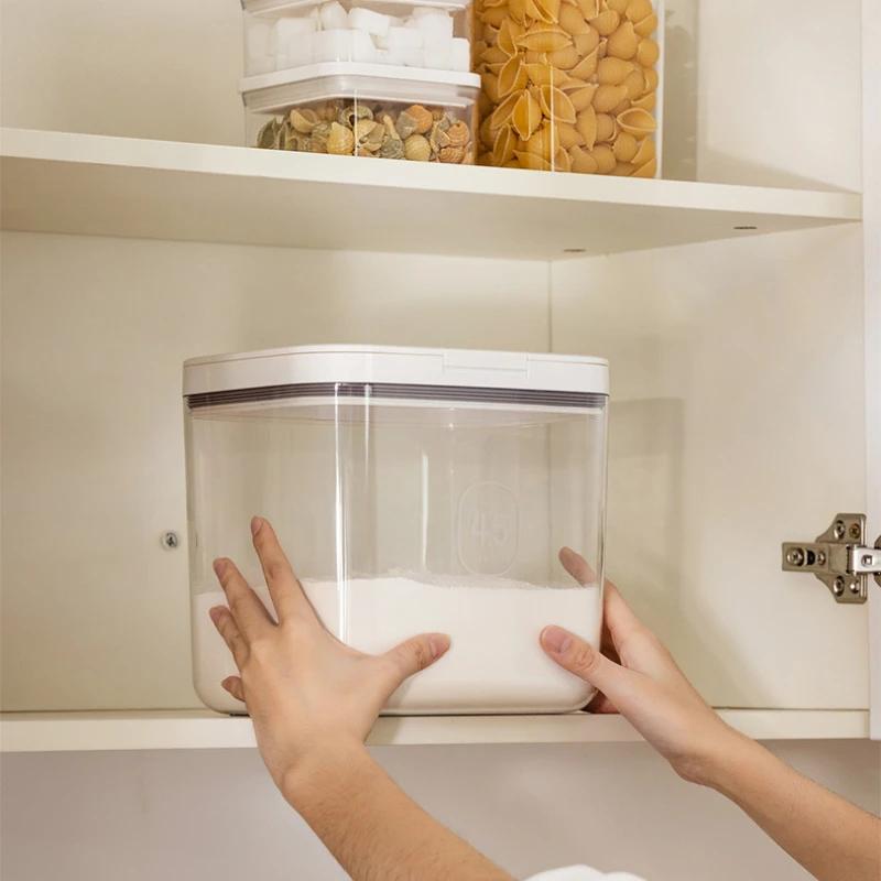 Large Capacity Kitchen Sealed Storage Box Multi-functional Flour Multi-grain Laundry Powder Storage Jar Moisture-proof Organizer