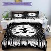 3pc Moonlit Witch Cover Set - 1 Quilt Cover + 2 Pillowcases, All Seasons Bedroom Setting, Perfect for Home010