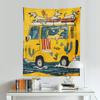 Cartoon Animal Yellow Tapestry Kids Tapestry Dog Car Tapestry Funny Tapestry Wall Hanging Kids Bedroom Decor Home Decor Gift