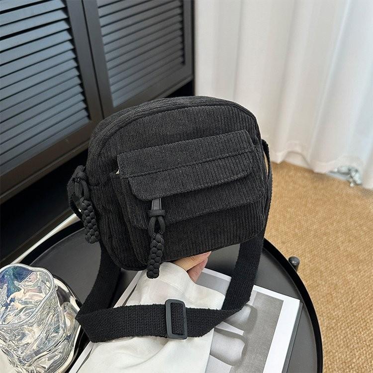 Stylish Mini Corduroy Crossbody Bag For Women In Fresh Colors Soft Fabric Design