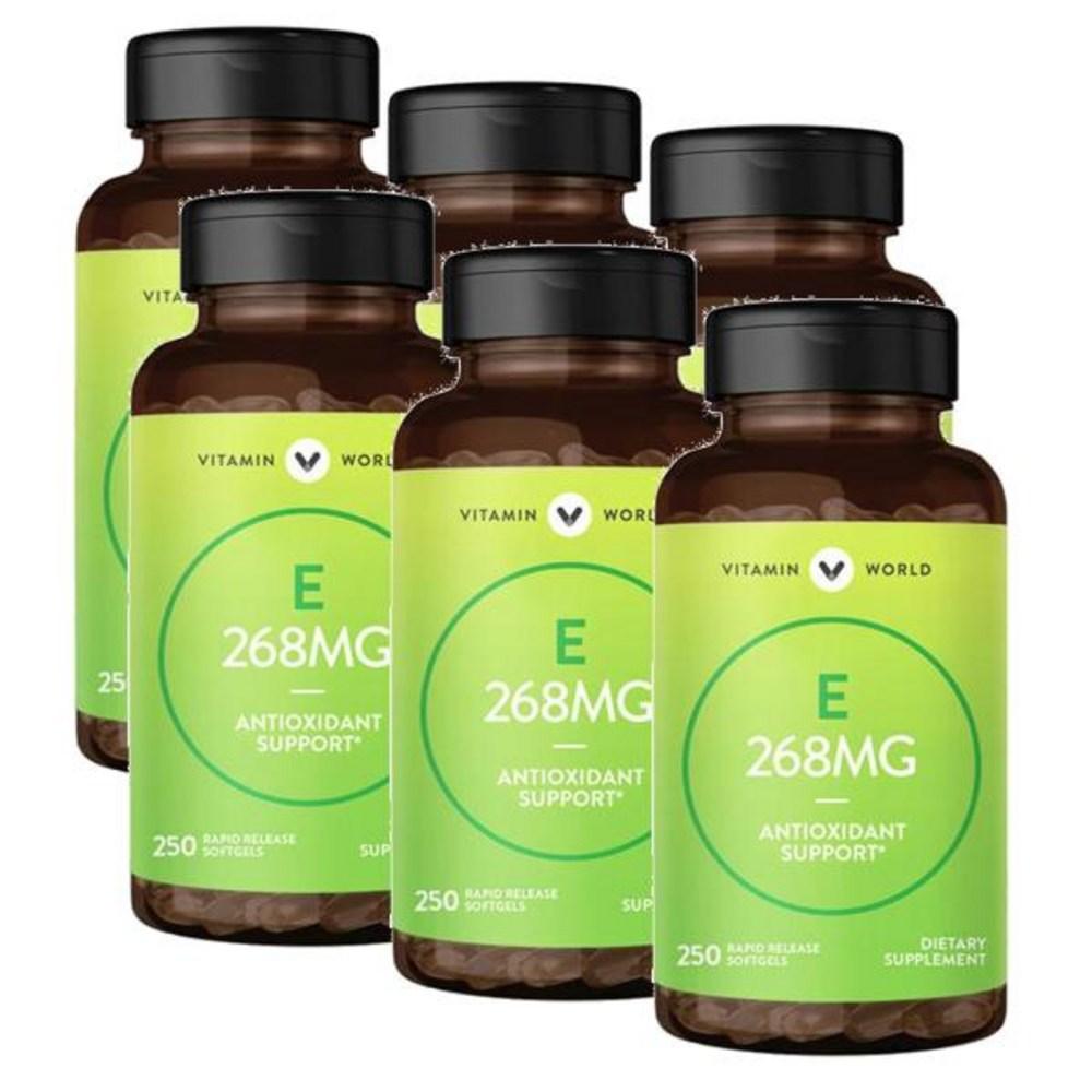 Vitamin World Natural Vitamin E 400IU 268mg Vitamin-E 6 pcs 250 Tablets